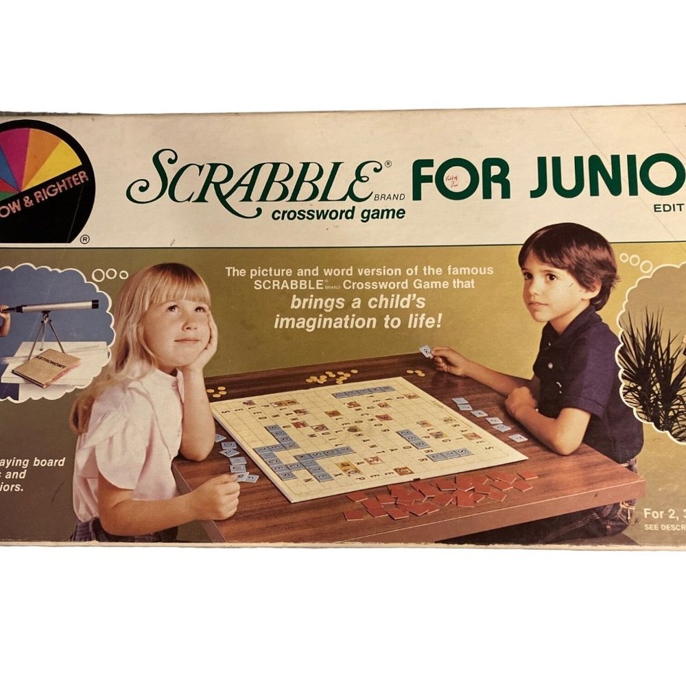 Scrabble for Juniors Crossword Board Game Selchow & Righter Edition 5 Vintage